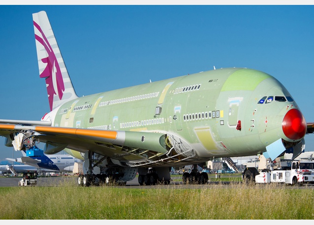 Qatar Airways' First A380 On Assembly Line - Aviation