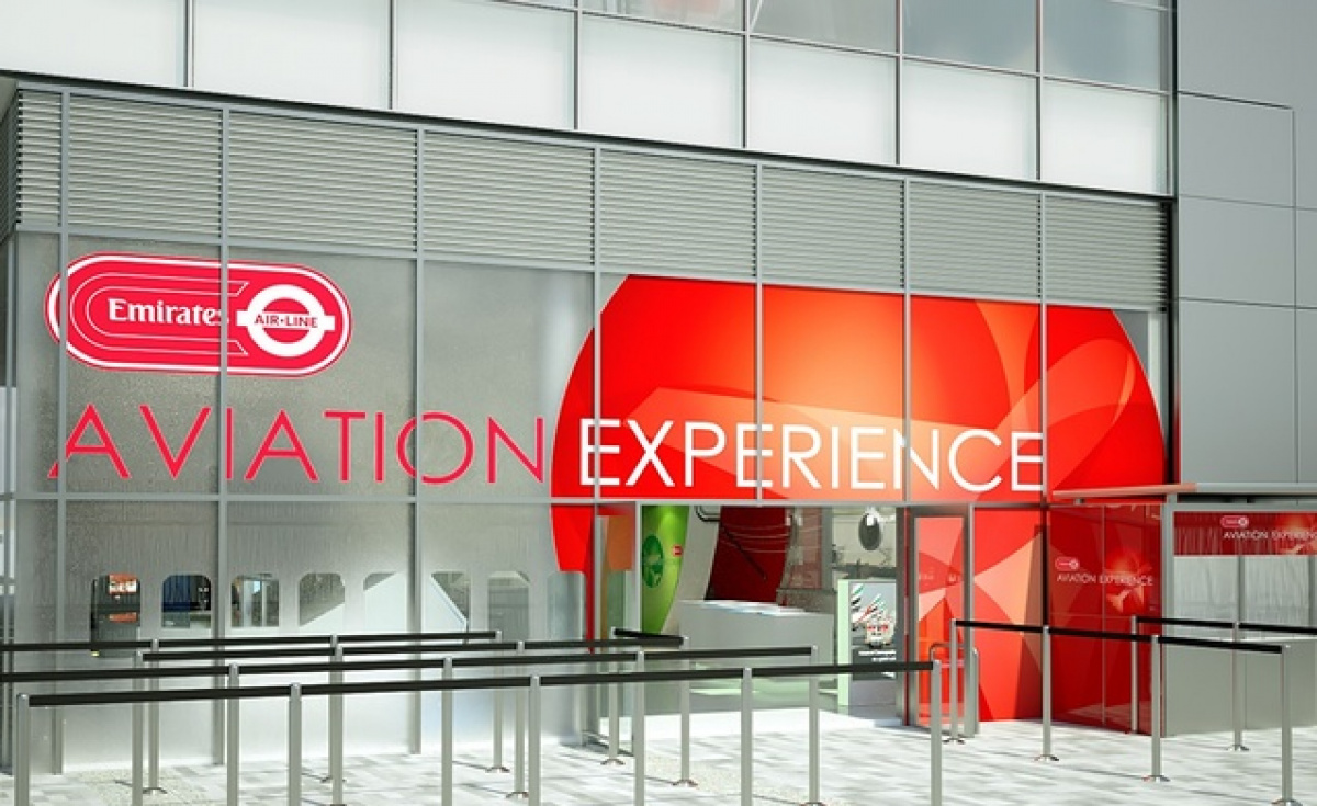A rendering of the exterior of the Emirates Aviation Experience, due to open in London this July A rendering of the exterior of the Emirates Aviation Experience, due to open in London this July