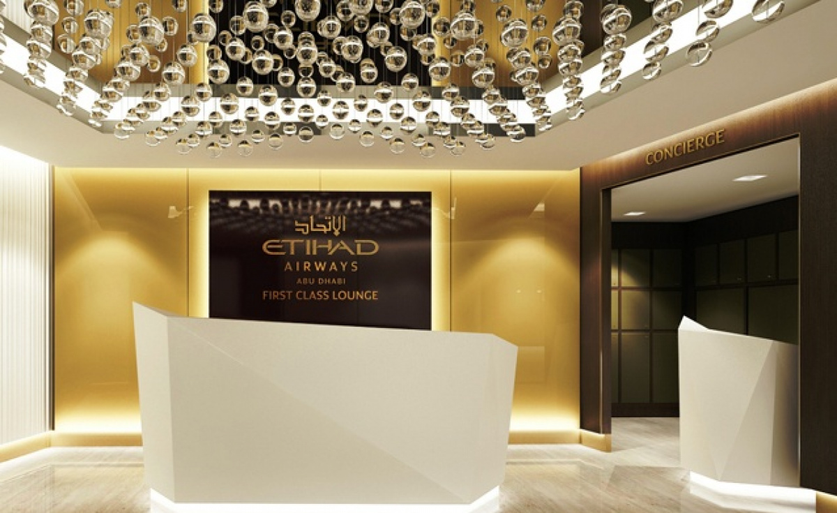 A rendering of Etihad's new First Class lounge expected to open in May 2016 A rendering of Etihad's new First Class lounge expected to open in May 2016