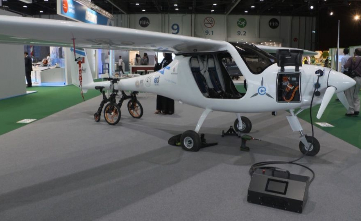 The eco-friendly aircraft goes by the name Alpha Electro and is the first of its kind in the Middle East. The eco-friendly aircraft goes by the name Alpha Electro and is the first of its kind in the Middle East.