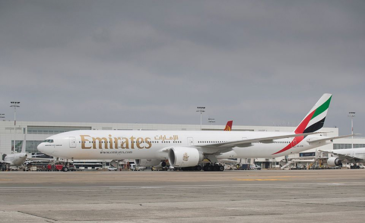 An Emirates airline flight from Dubai touches down to land at John F. Kennedy International Airport in New York. An Emirates airline flight from Dubai touches down to land at John F. Kennedy International Airport in New York.
