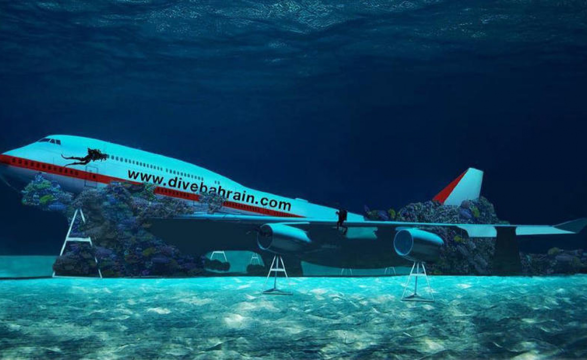 The diver site will feature the 70-metre long 747, the largest aircraft ever to be submerged. The diver site will feature the 70-metre long 747, the largest aircraft ever to be submerged.