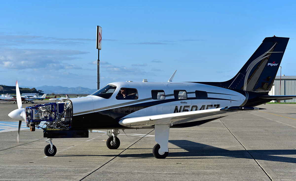 Zero Avia’s hydrogen-fuelled electric powertrain installed in a Piper M class plane. Zero Avia’s hydrogen-fuelled electric powertrain installed in a Piper M class plane.