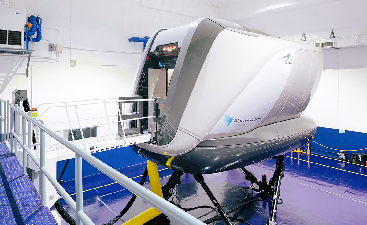 A simulator at Alpha Aviation Academy A simulator at Alpha Aviation Academy