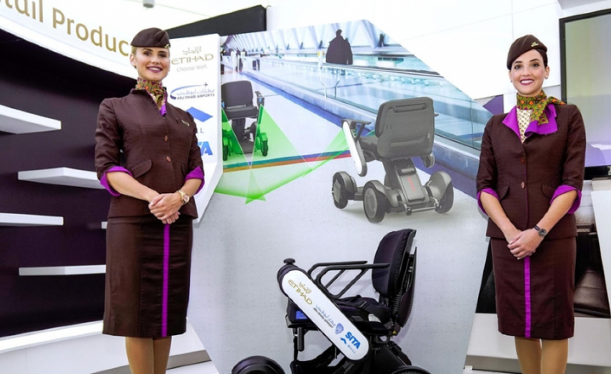 Etihad Airways, Abu Dhabi Aiports, Disabled access, Autonomous vehicles, Self-driving wheelchair Etihad Airways, Abu Dhabi Aiports, Disabled access, Autonomous vehicles, Self-driving wheelchair