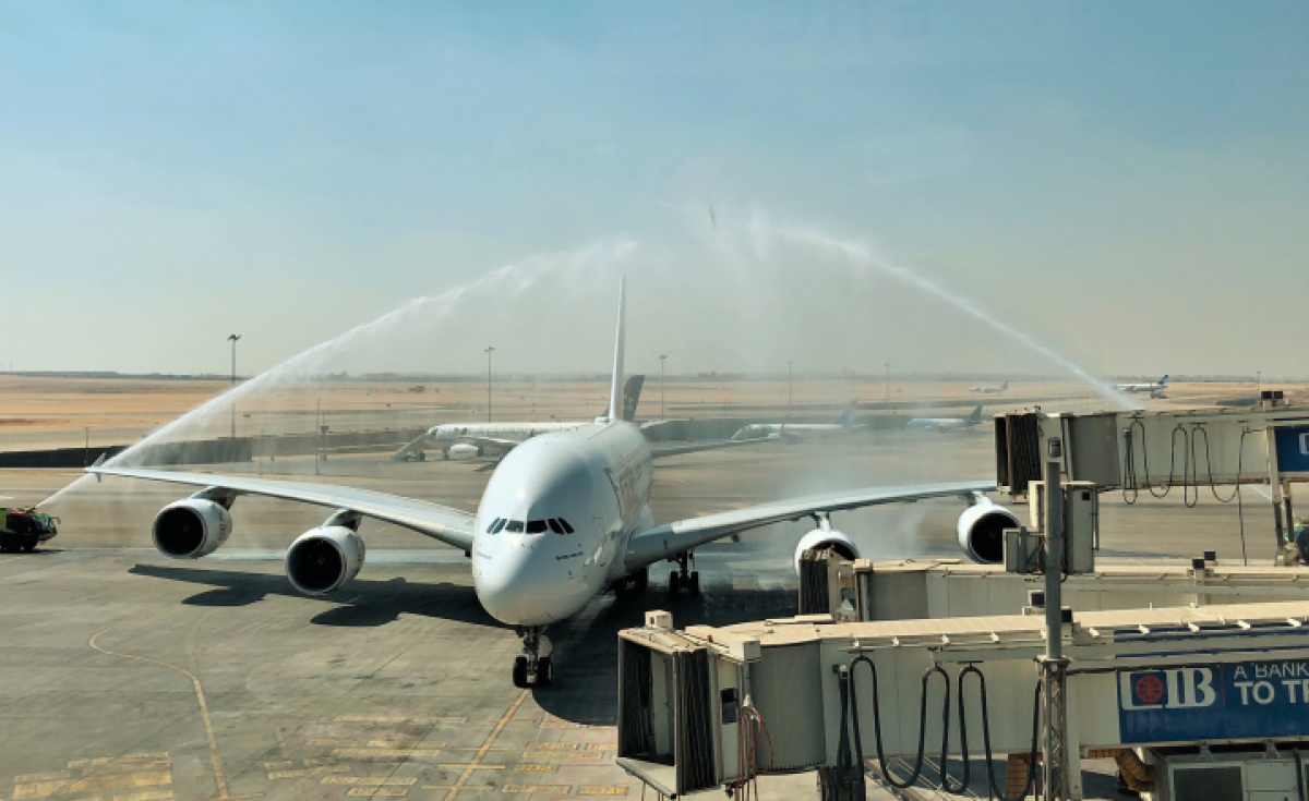 Emirates Debut A380 Flight To Cairo Touches Down Airlines Airports Cairo International Airport Emirates A380 Adel Al Redha Egypt Cairo Flights Dubai To Cairo Aviation Business Middle East
