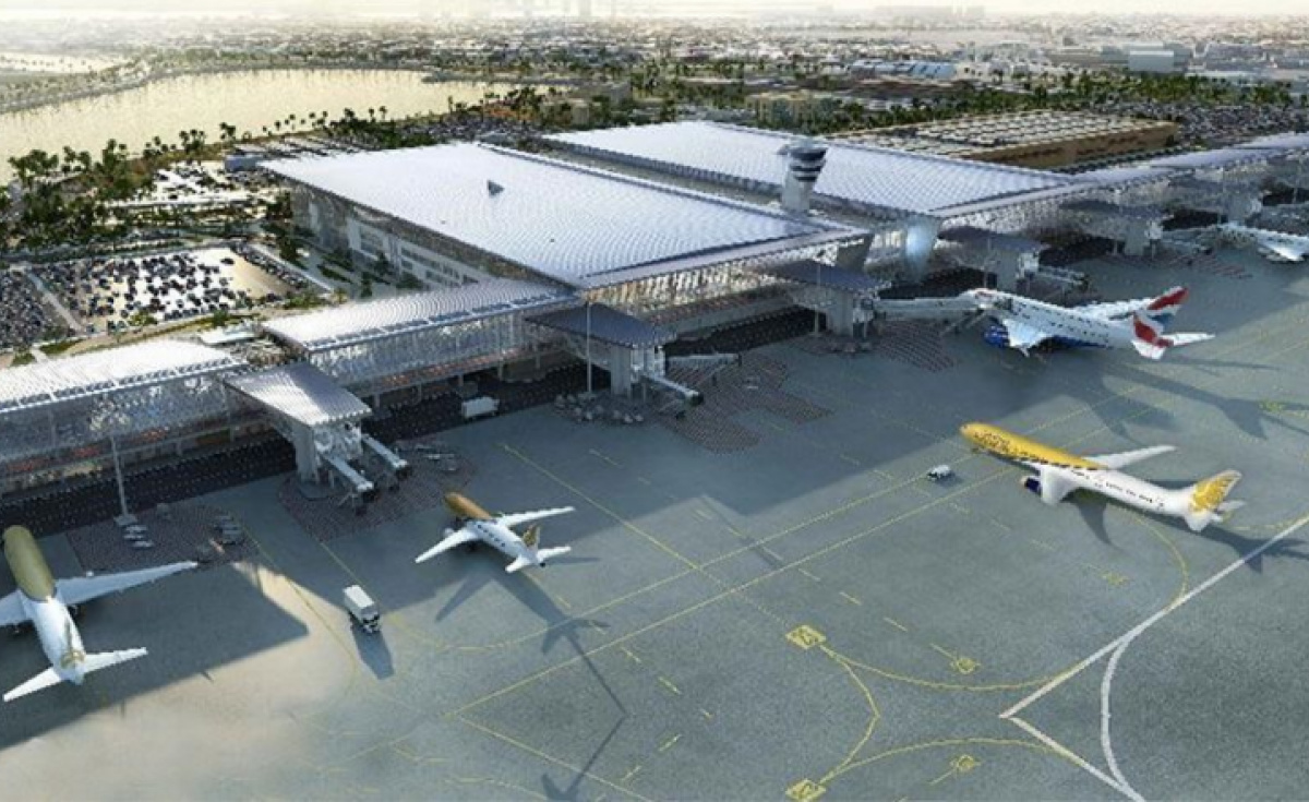 The new mega development, 207,000sq m in size, includes 104 check-in counters, 36 passport control booths and 24 security screening points. The new mega development, 207,000sq m in size, includes 104 check-in counters, 36 passport control booths and 24 security screening points.