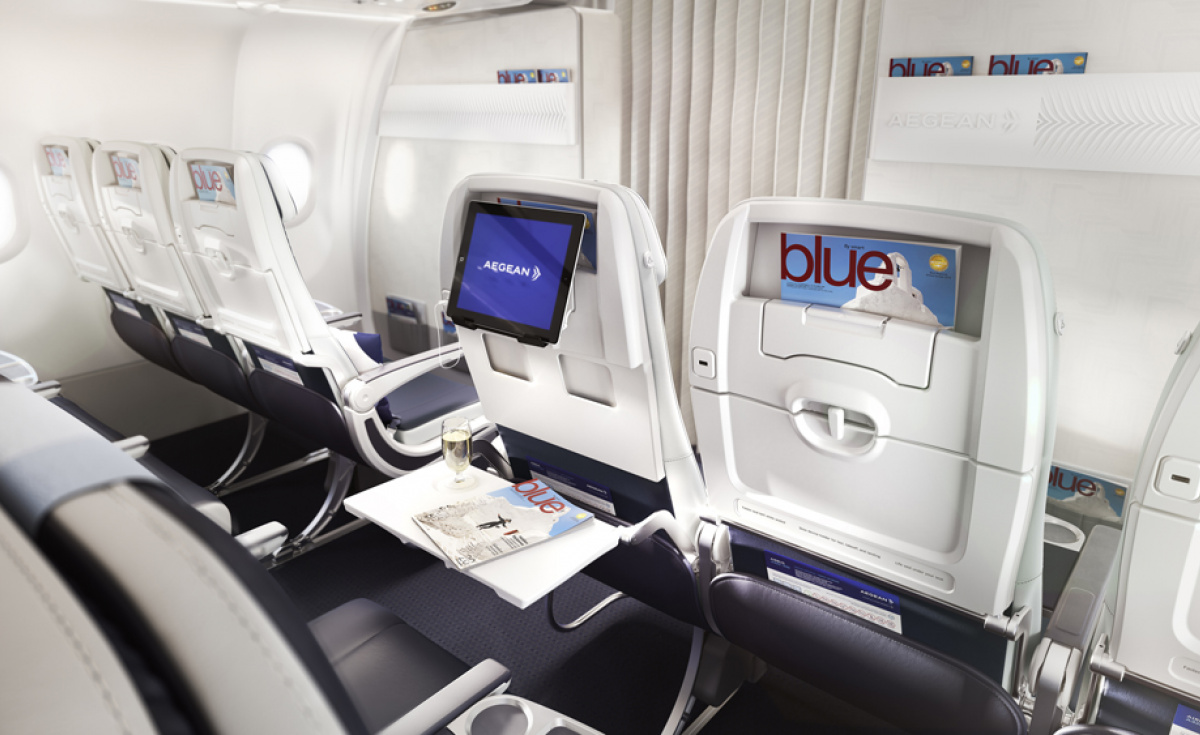 Aegean, Priestmangoode, Aircraft interior, Cabin interior Aegean, Priestmangoode, Aircraft interior, Cabin interior