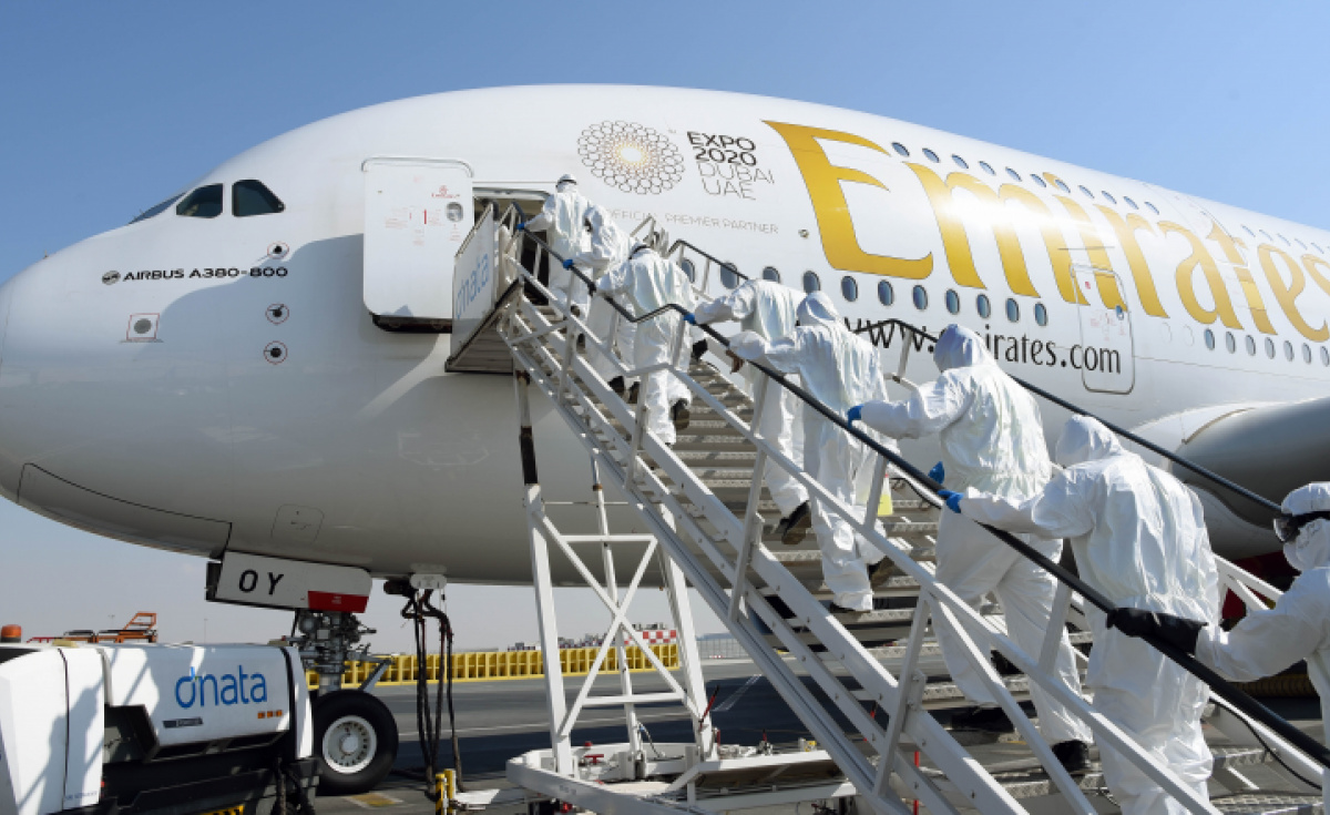 Emirates, Dnata, Aircraft cleaning, Aircraft cabin, Covid-19 Emirates, Dnata, Aircraft cleaning, Aircraft cabin, Covid-19