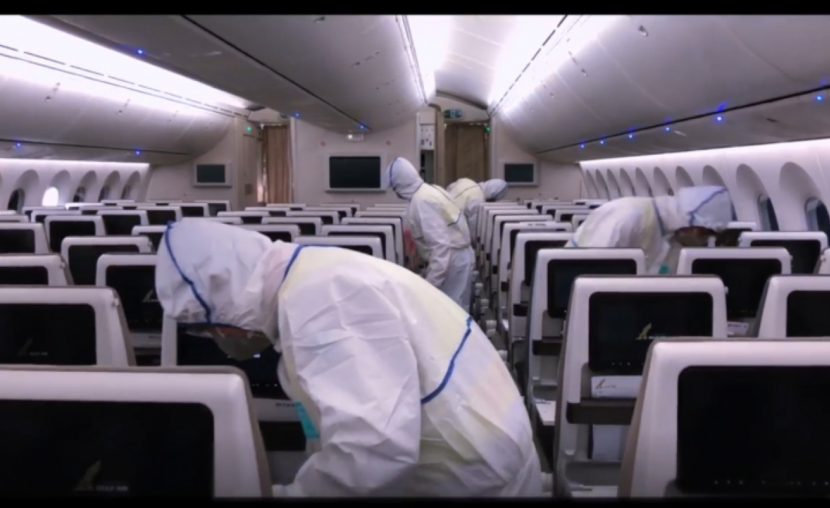 Gulf Air, Coronavirus, Aircraft cleaning, Disinfection Gulf Air, Coronavirus, Aircraft cleaning, Disinfection